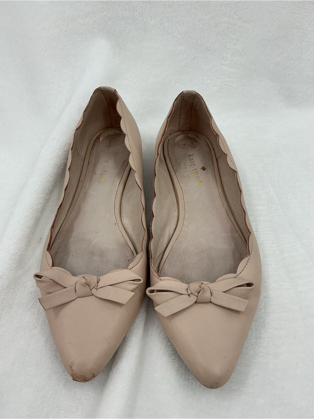 kate spade Blush Bow Pointed-Toe Flats B10